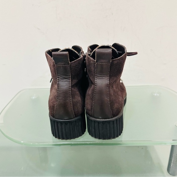 Aerosoles Woman's Umpire Lace‎ Up Brown Faux Fur Ankle Boots Sz 7 - Picture 4 of 8